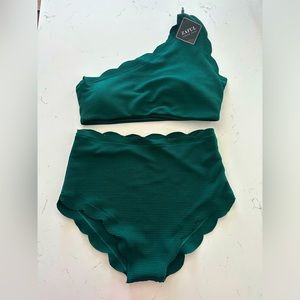 🆕 NWT ZAFUL High Waisted Scalloped One Shoulder XL